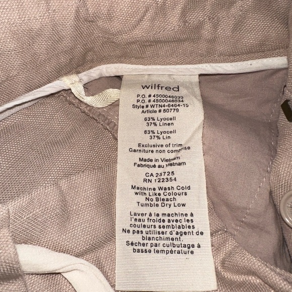 Wilfred linen relaxed pants size 0 - Picture 3 of 3